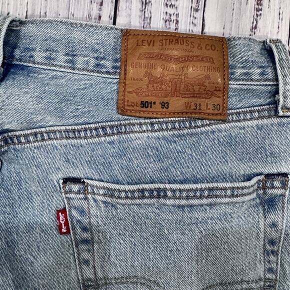 Levi’s 501 ’93 Big E Straight Jeans 31x30 Light Wash Button Fly - Picture 6 of 8